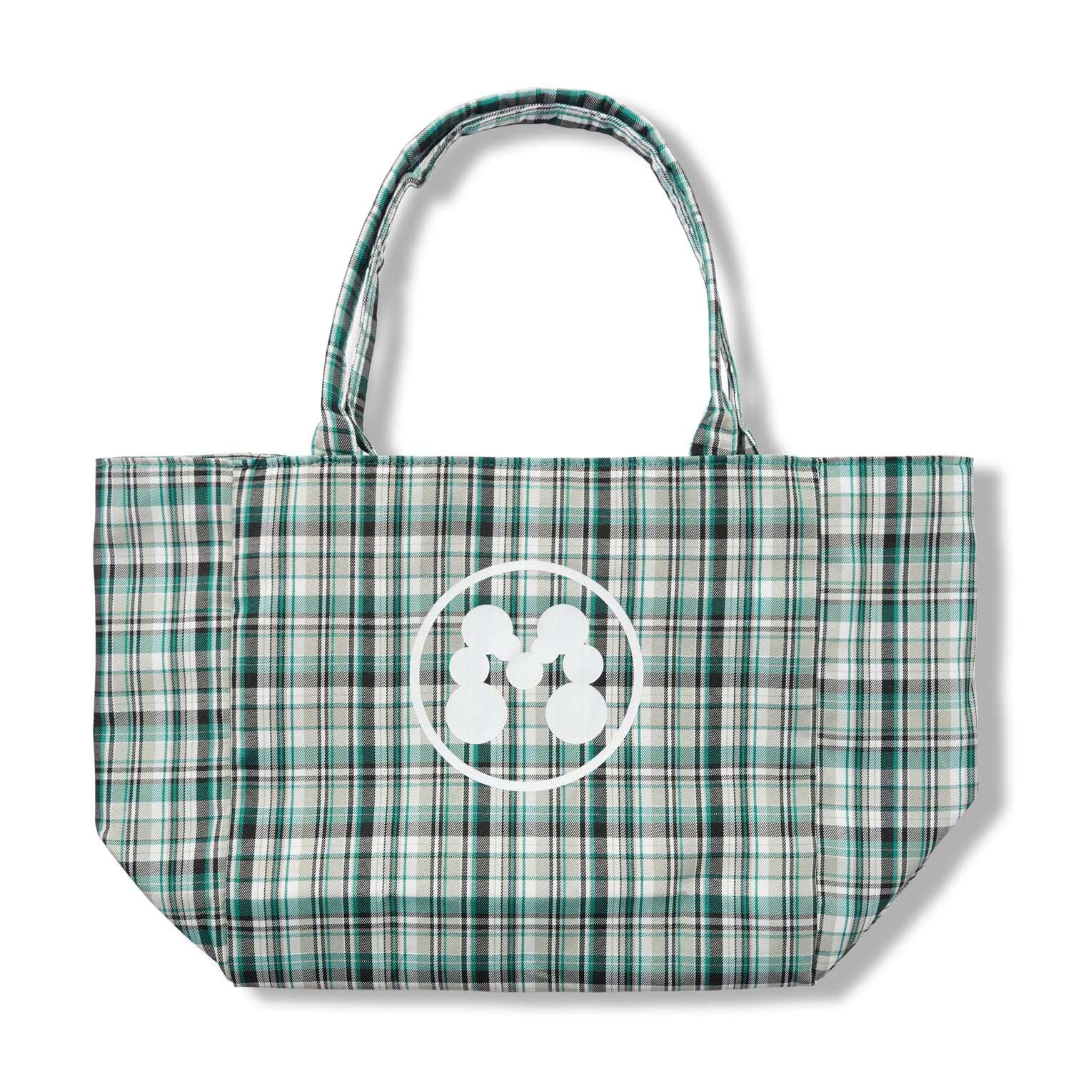 Bubble M Plaid Tote Bag, Green