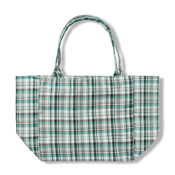 Momotoys Bubble M Plaid Tote Bag, Green
