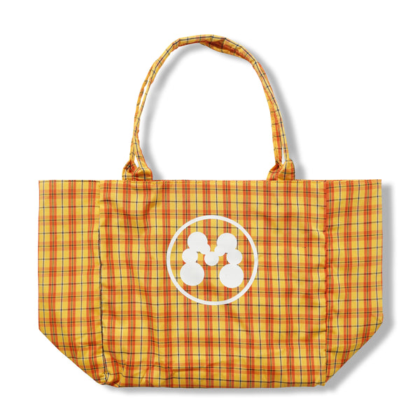 Momotoys Bubble M Plaid Tote Bag, Orange