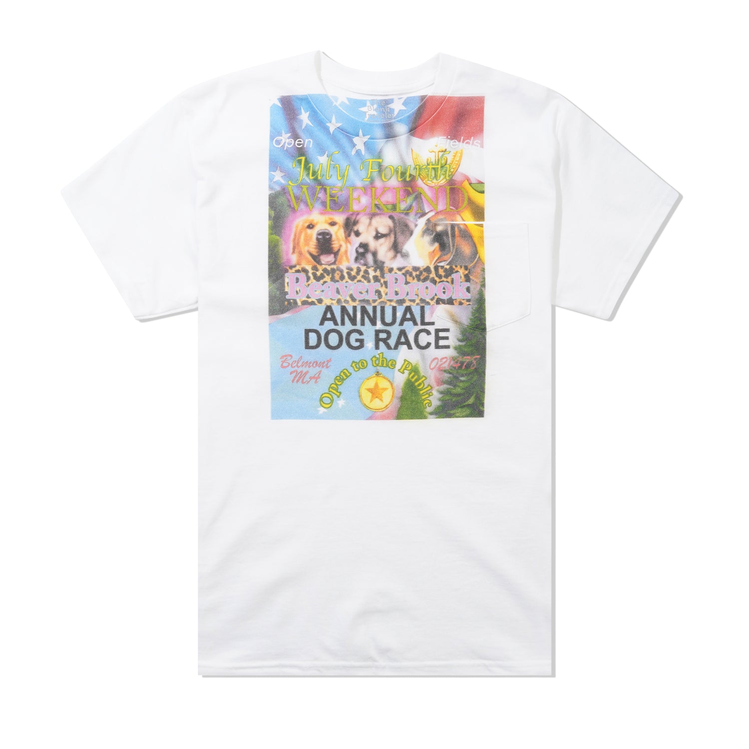 Annual Dog Race Pocket Tee, White