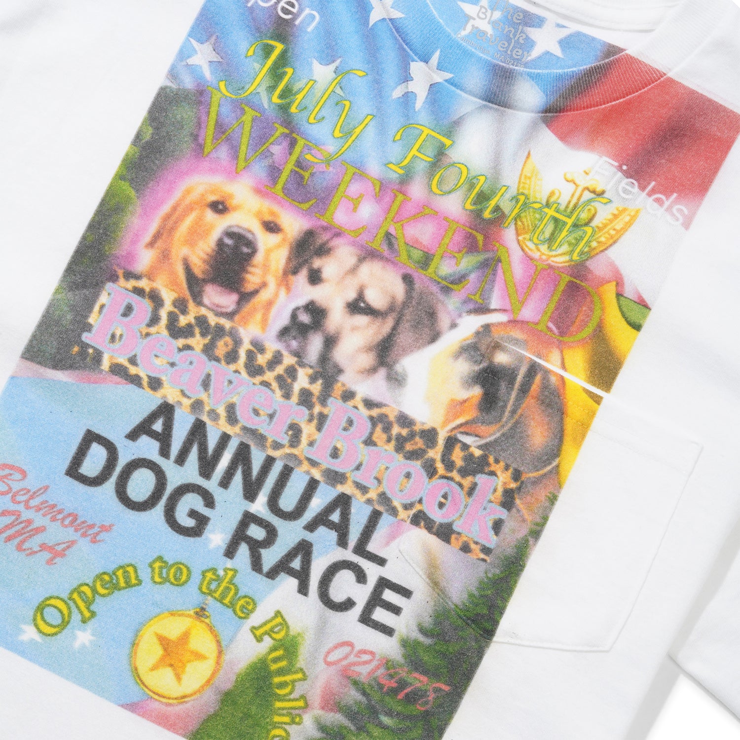 Annual Dog Race Pocket Tee, White