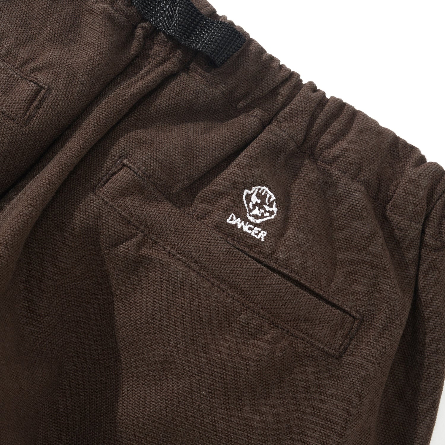 Belted Simple Knee Pant, Brown