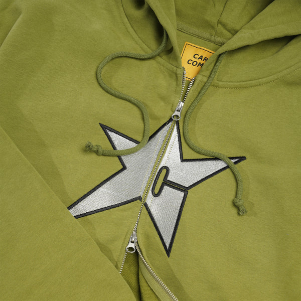 Carpet Company C-Star Zip-Thru Pullover Hood, Green
