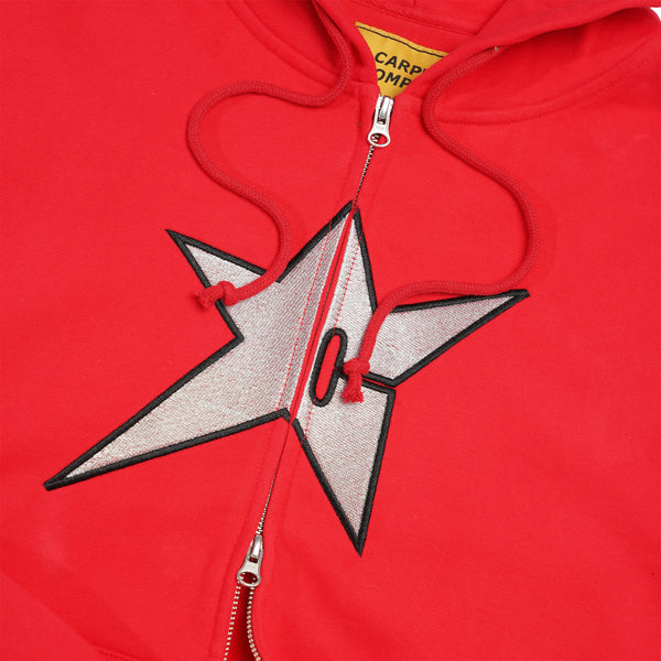 Carpet Company C-Star Zip-Thru Pullover Hood, Red
