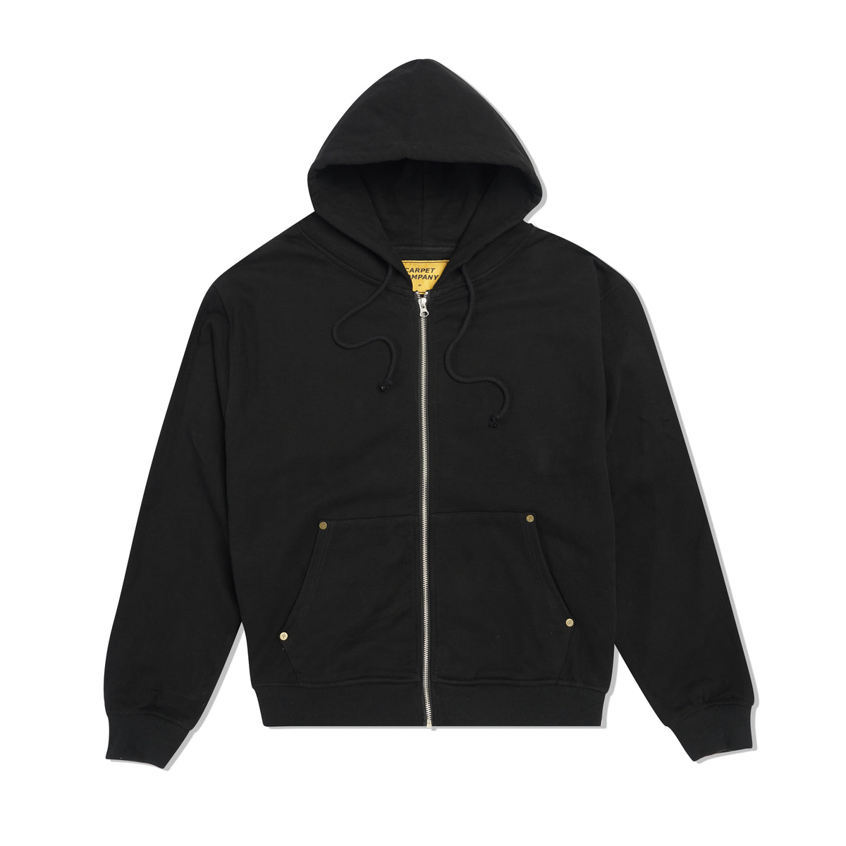 C-Star Embossed Zip-Thru Pullover Hood, Black