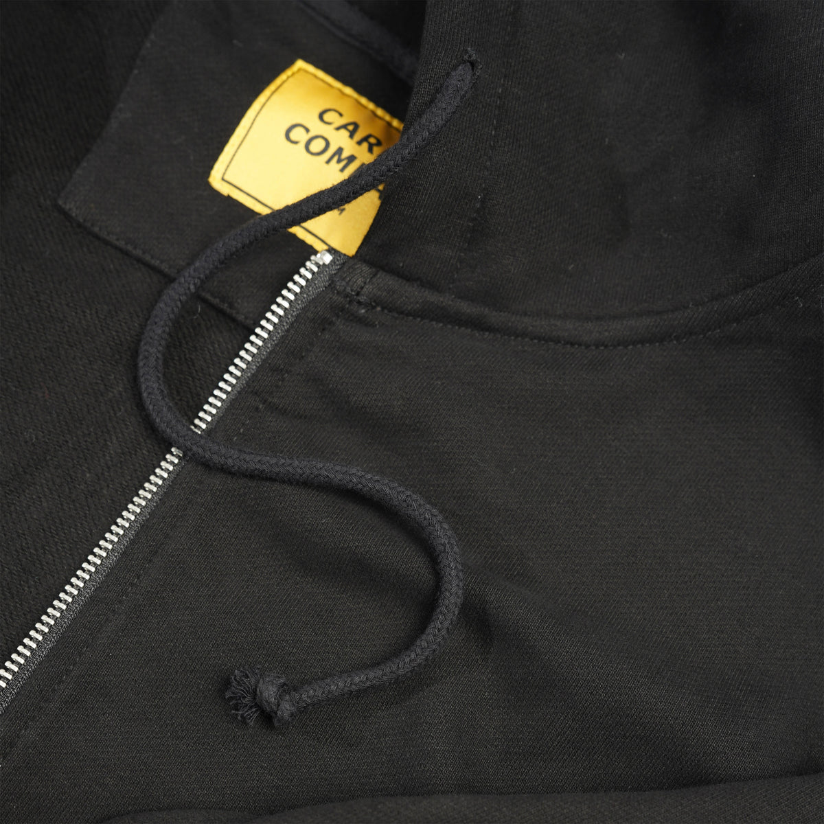 C-Star Embossed Zip-Thru Pullover Hood, Black