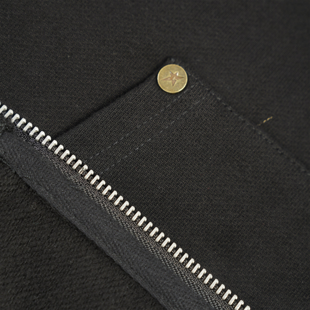 C-Star Embossed Zip-Thru Pullover Hood, Black