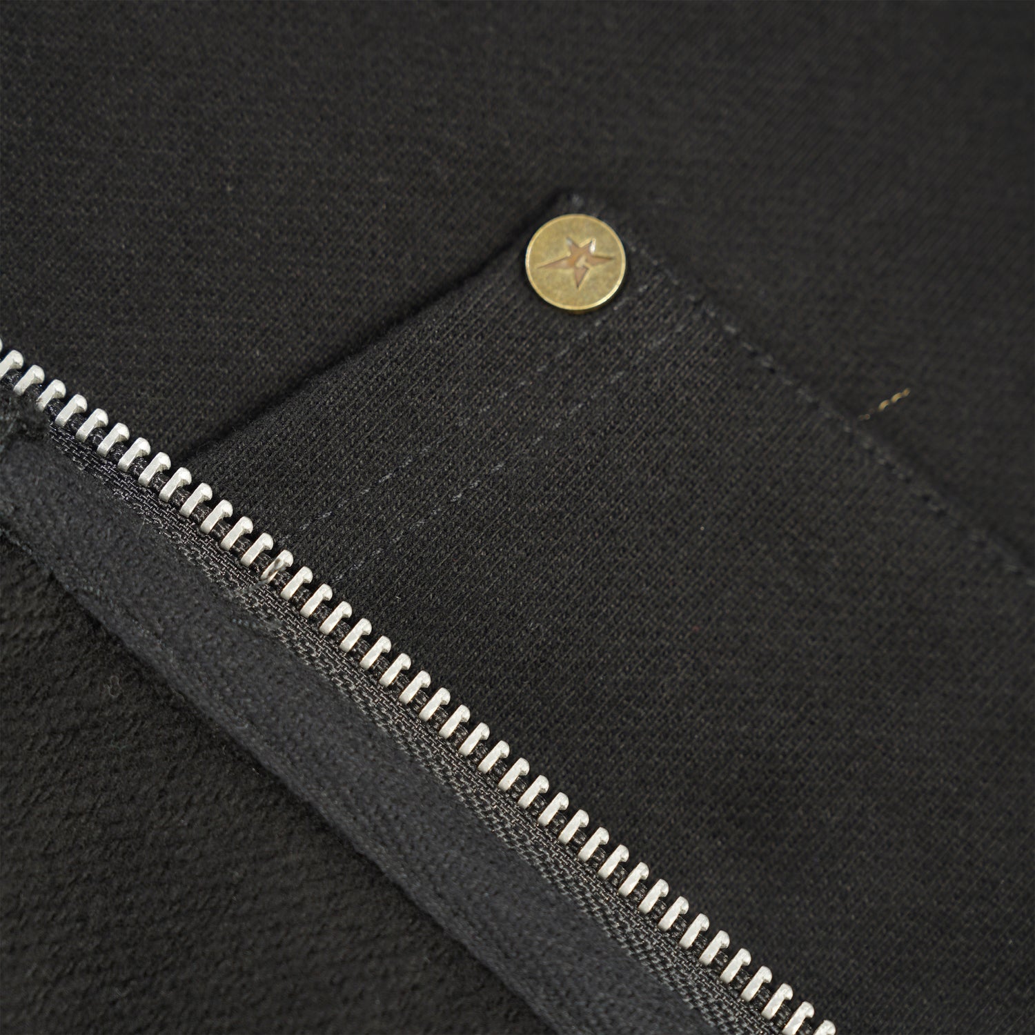 C-Star Embossed Zip-Thru Pullover Hood, Black