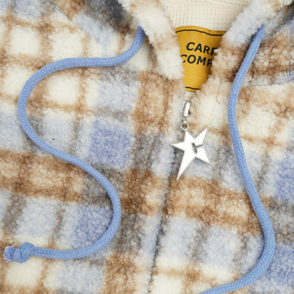 Carpet Company Plaid Fleece Jacket, Baby Blue
