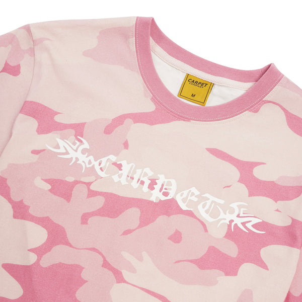 Carpet Company Trampstamp Girls Tee, Pink Camo