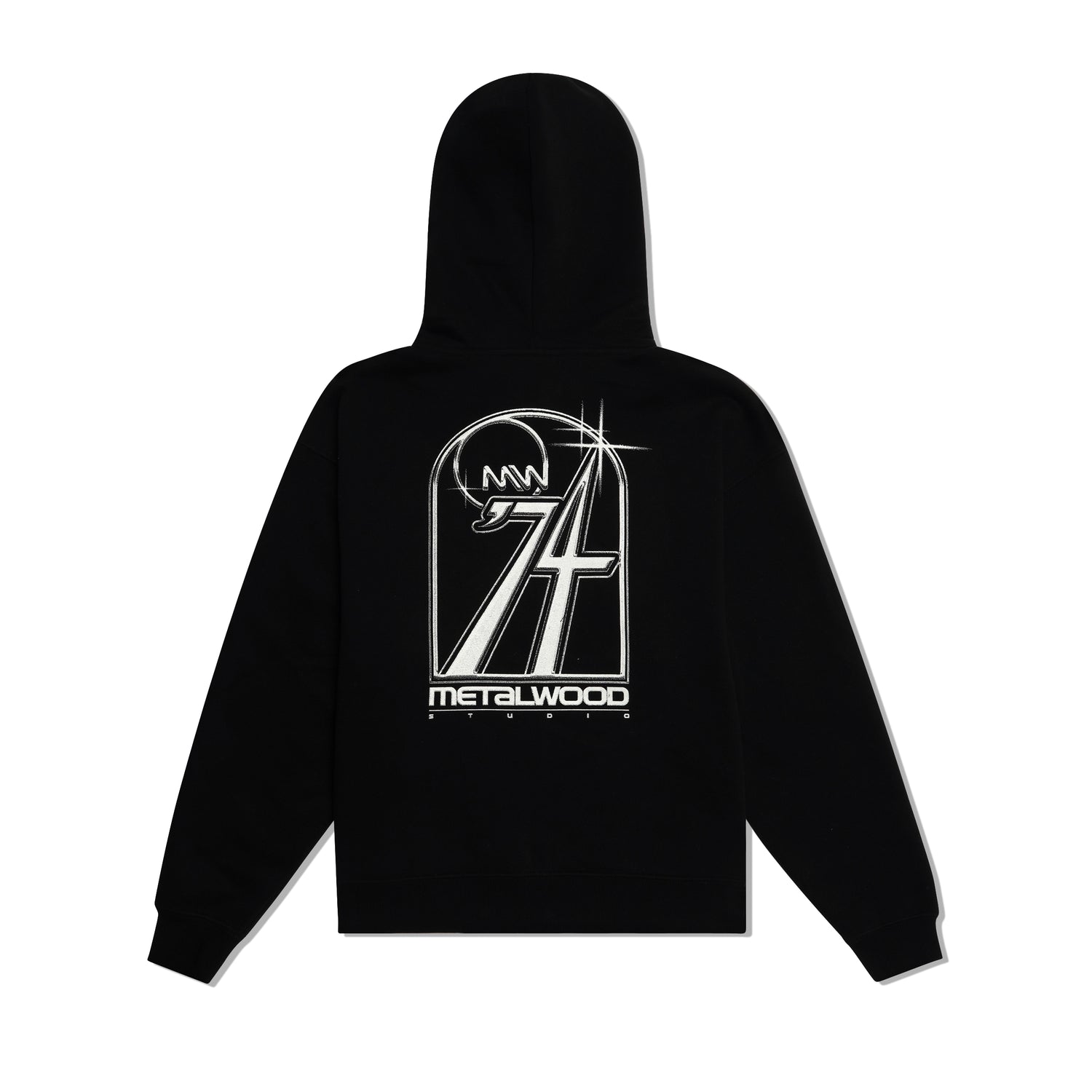 Club 74 Zip Up Hood, Black