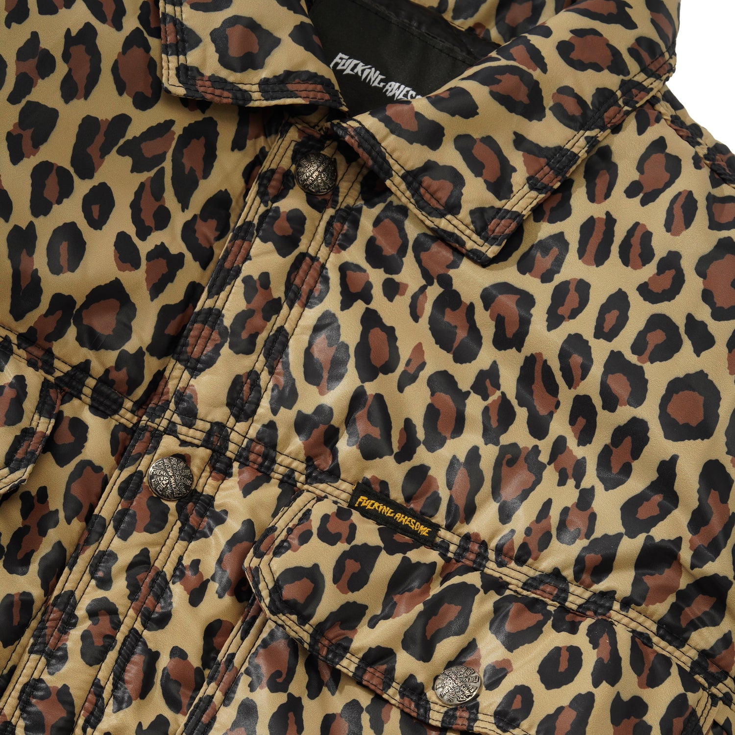 Nylon Trucker Jacket, Leopard
