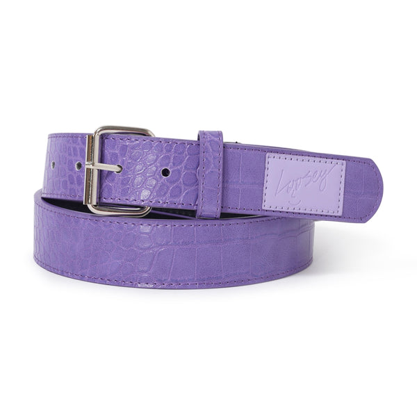 Loosey Croc Skin Belt, Purple