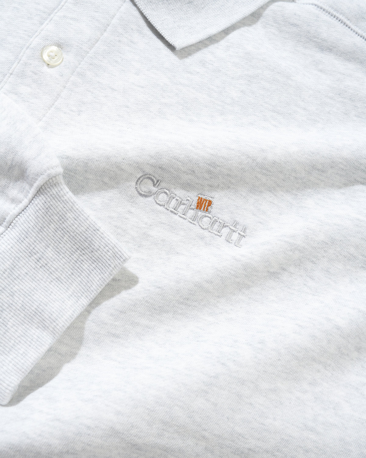 WIP Label Polo Sweat, Ash Heather