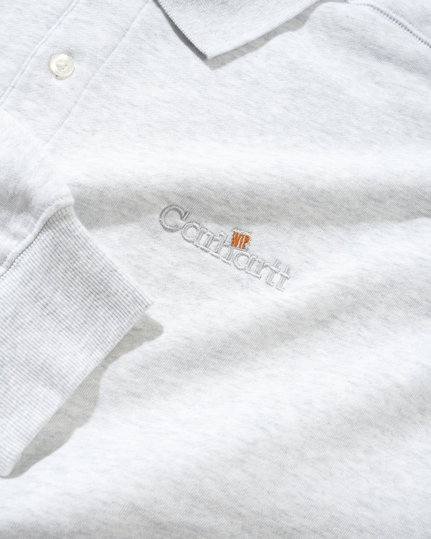 WIP Label Polo Sweat, Ash Heather