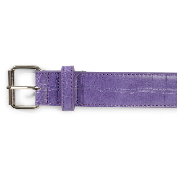 Loosey Croc Skin Belt, Purple