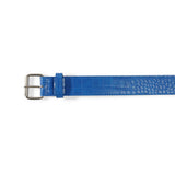 Croc Skin Belt, Blue