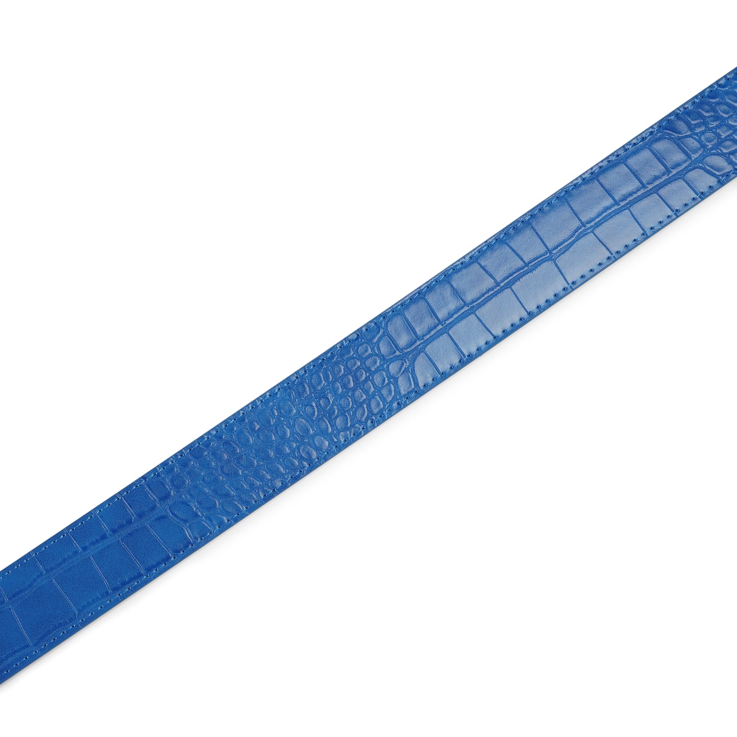 Croc Skin Belt, Blue