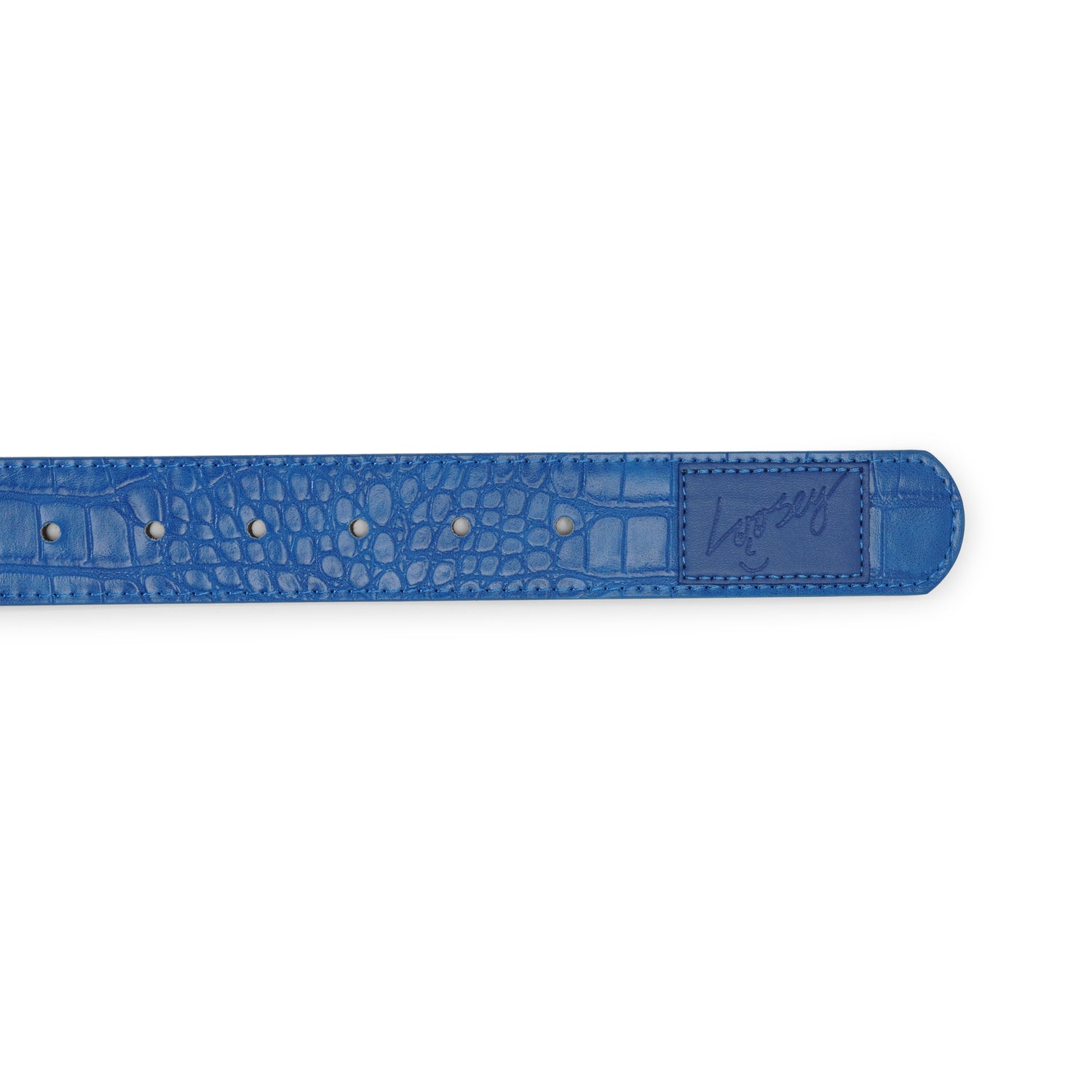 Croc Skin Belt, Blue