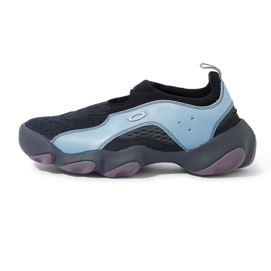 Ostrich Flesh Sandal, Stone Blue / Black