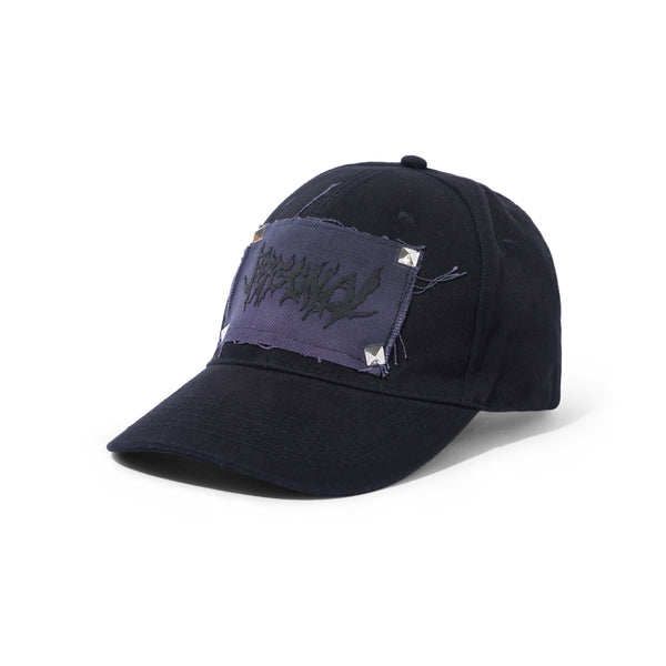 Personal Puff Print Denim Hat, Black