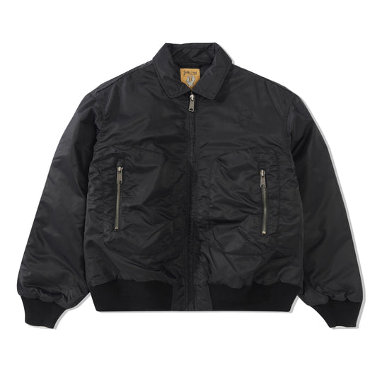 Embroidered 3D Flight Jacket, Black