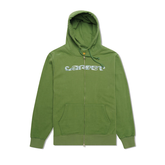 Chrome Zip Up Hood, Green