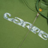 Chrome Zip Up Hood, Green