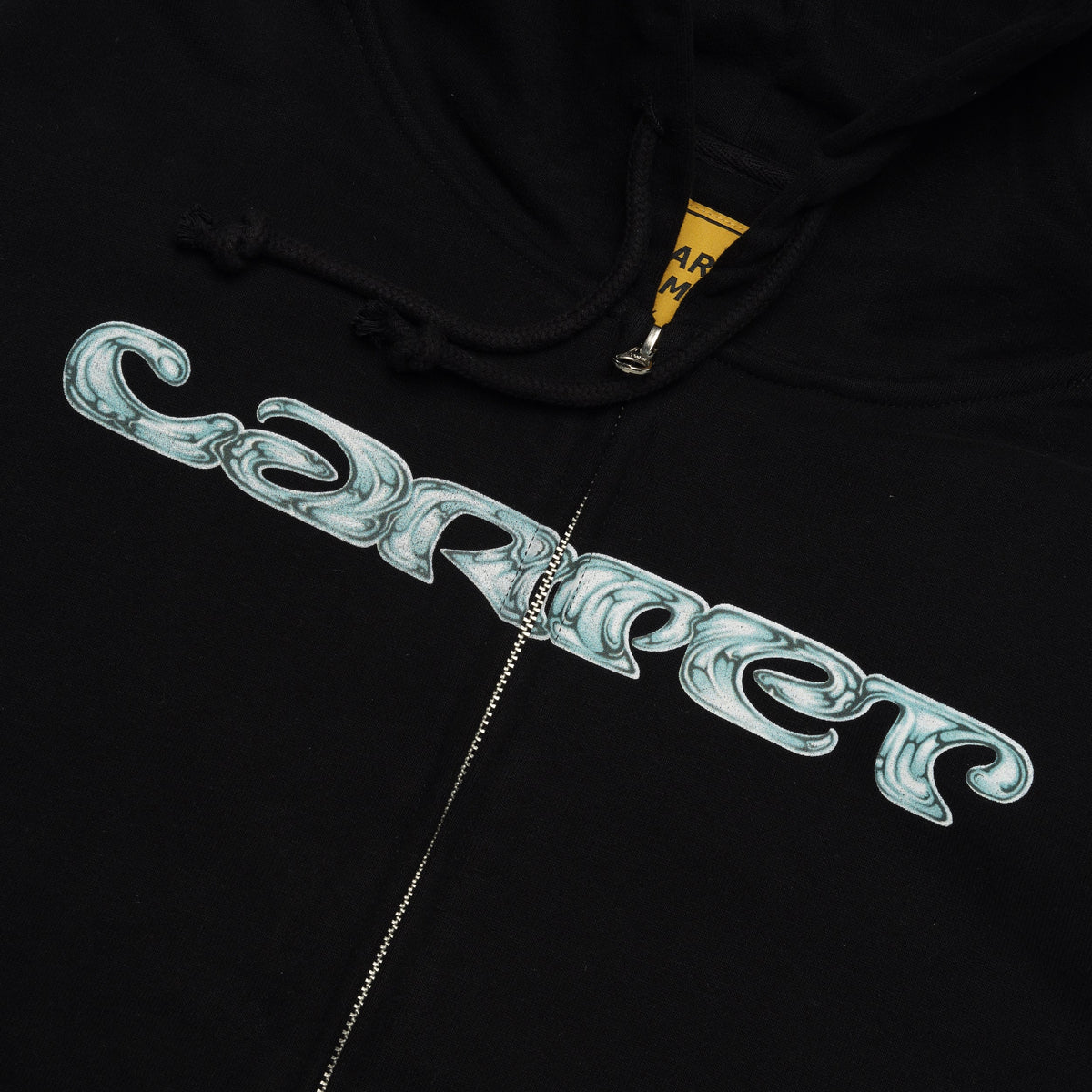 Chrome Zip Up Hood, Black