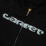 Chrome Zip Up Hood, Black
