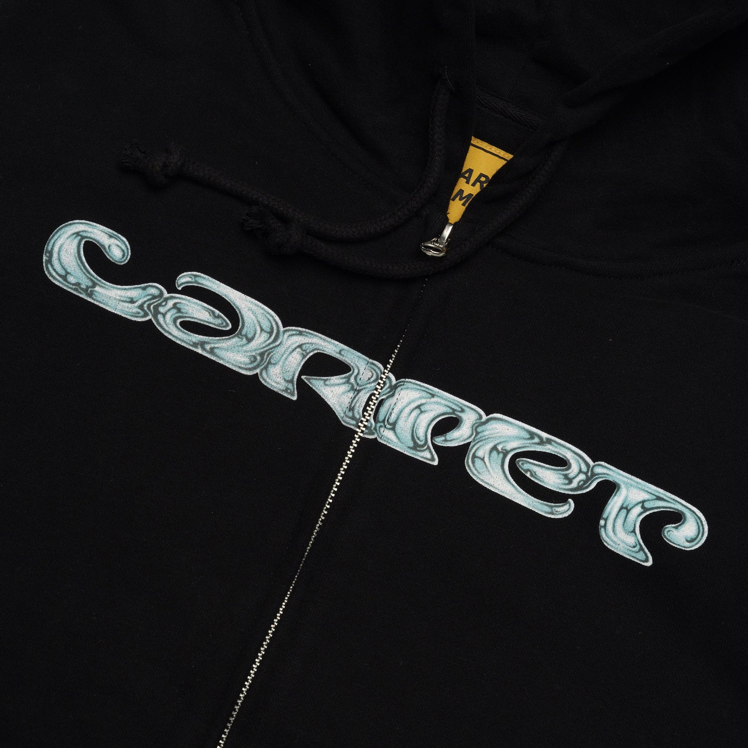 Chrome Zip Up Hood, Black