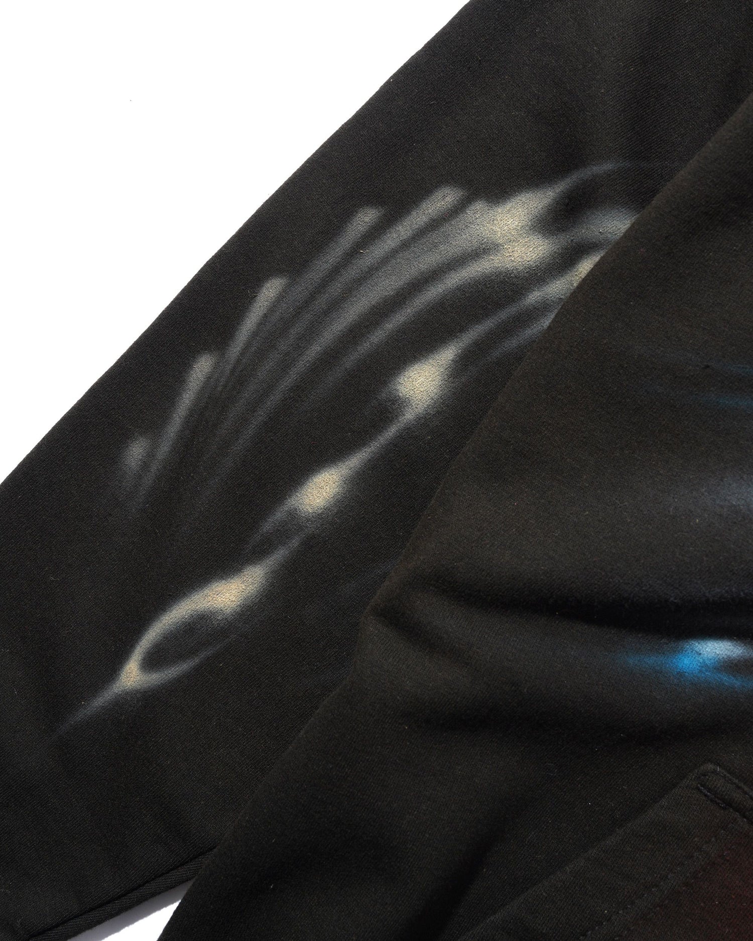 1 Of 1 Bleached / Airbrushed Zip-Thru Pullover Hood, Black
