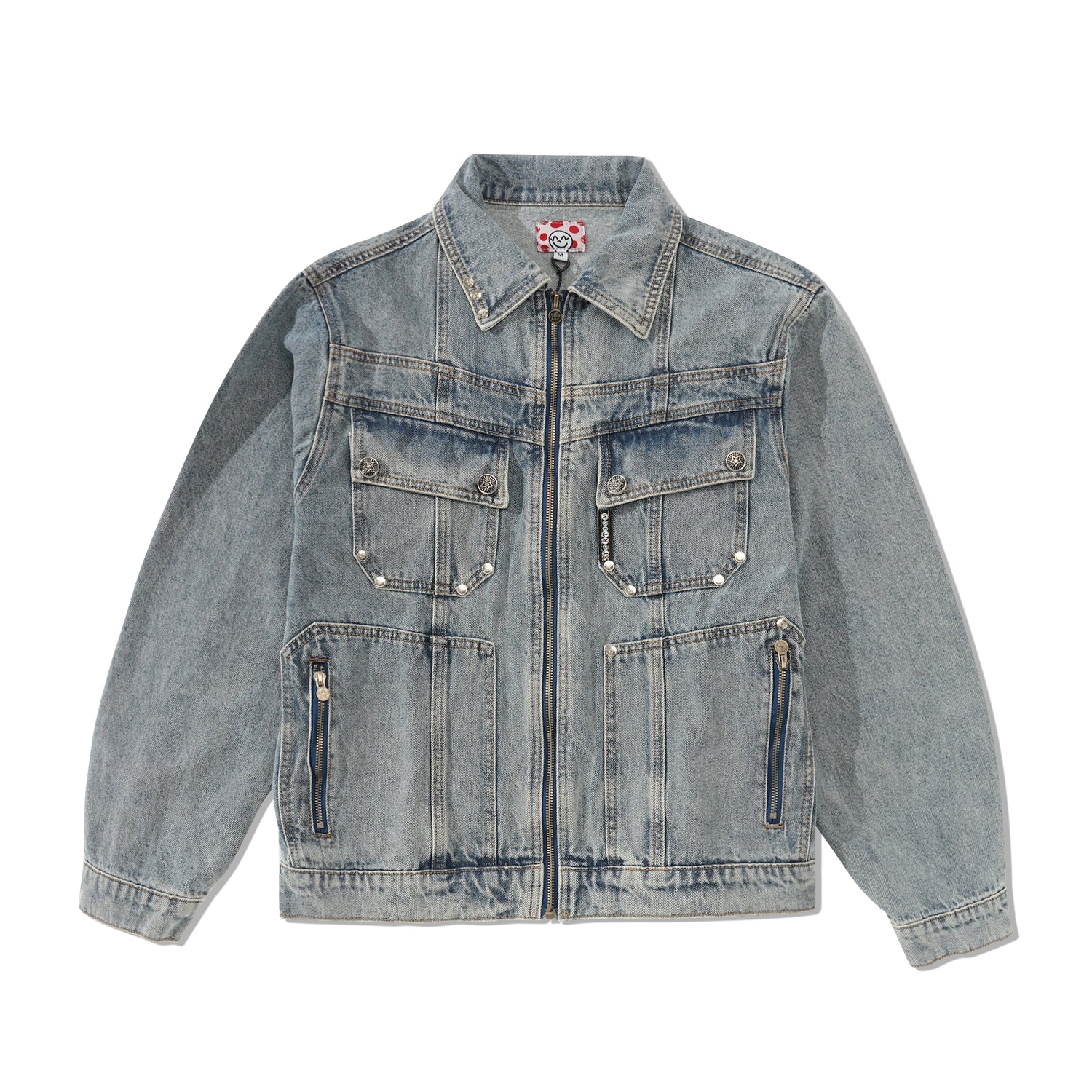 Denim Zip Up Jacket, Blue