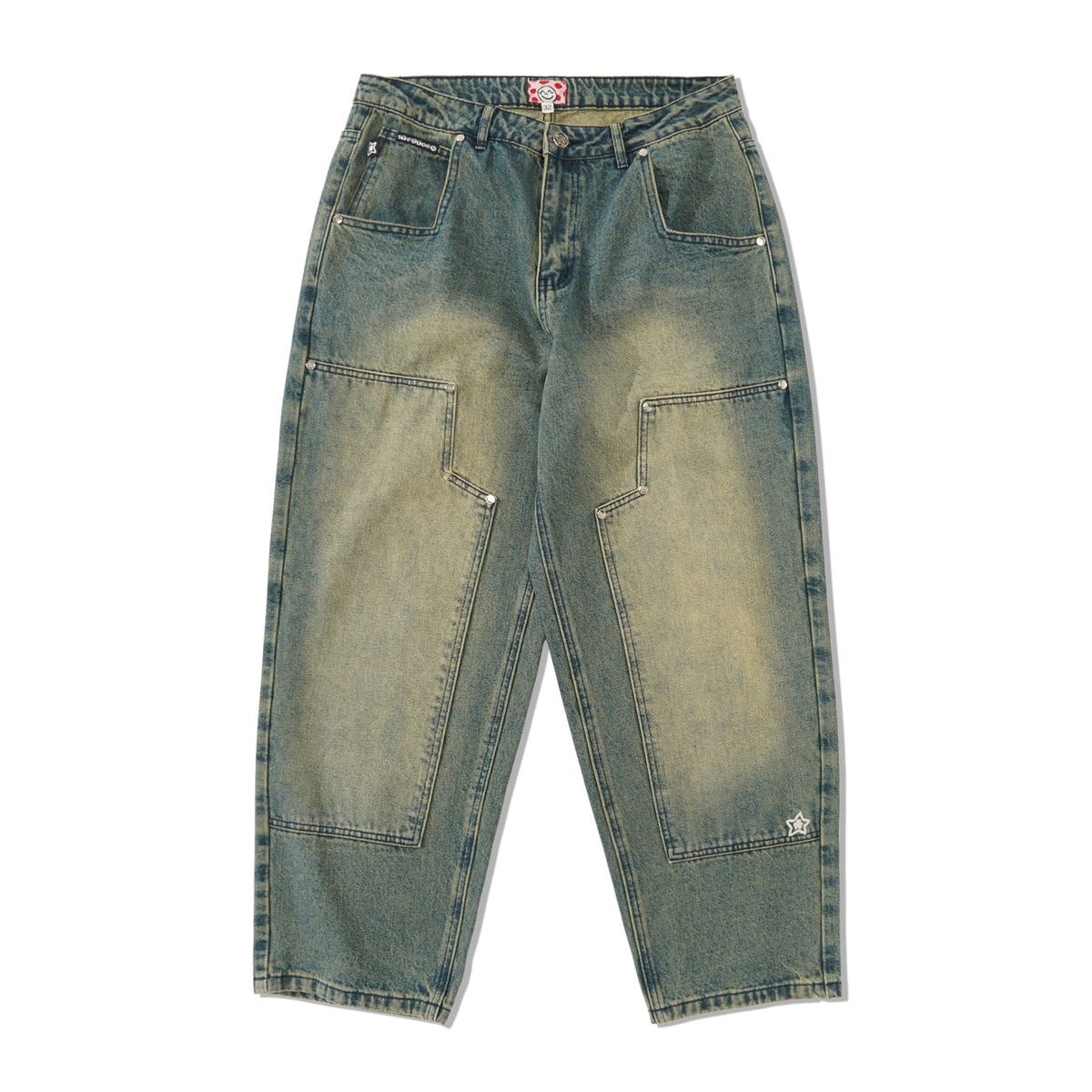 Double Knee Star Jeans, Blue