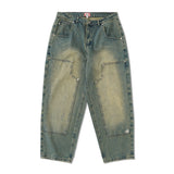Double Knee Star Jeans, Blue