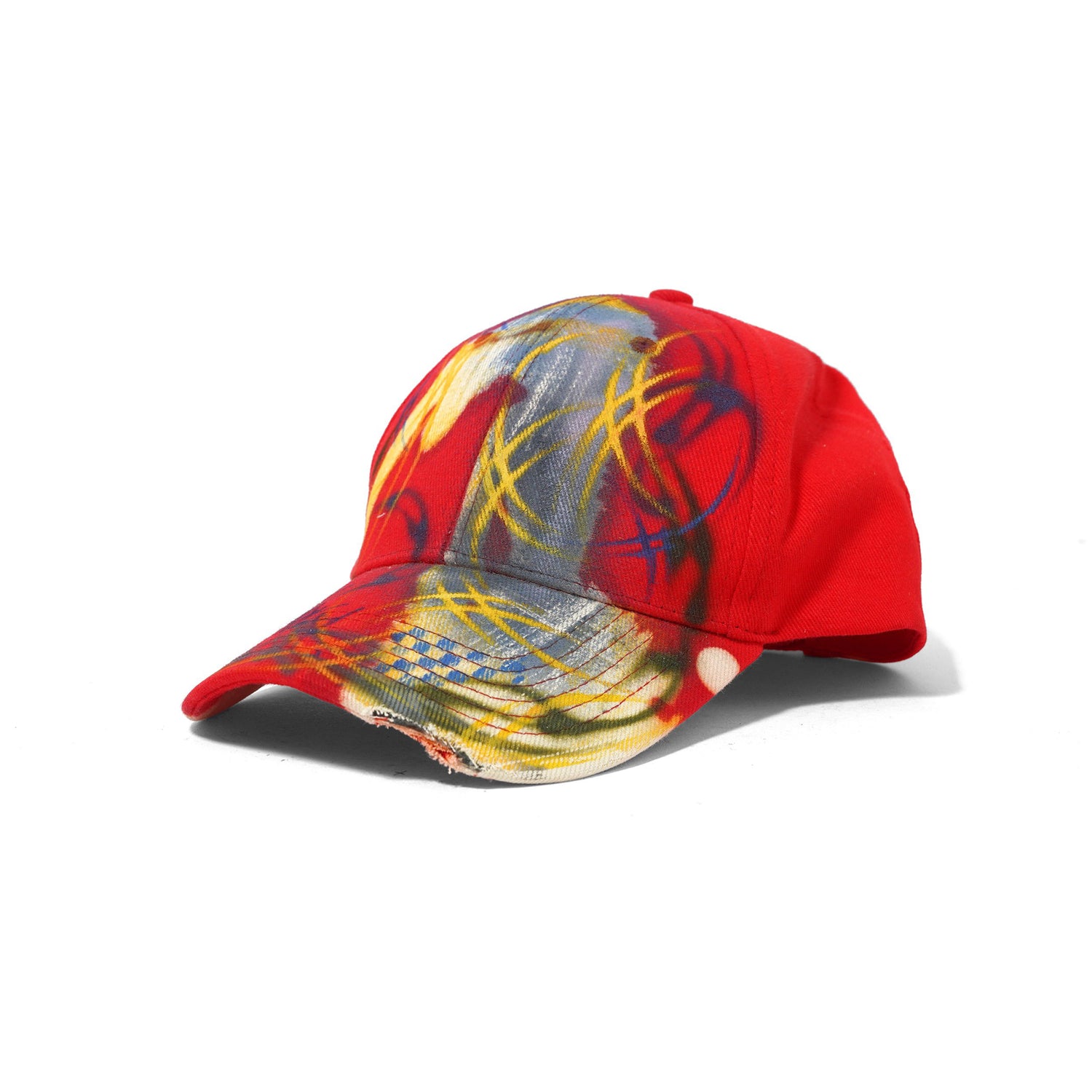 1 Of 1 Bleached / Airbrushed Hat, Red