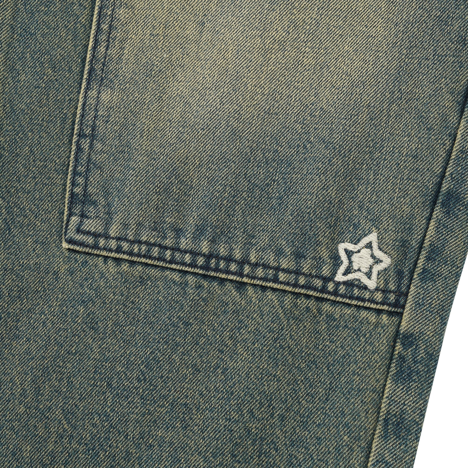 Double Knee Star Jeans, Blue