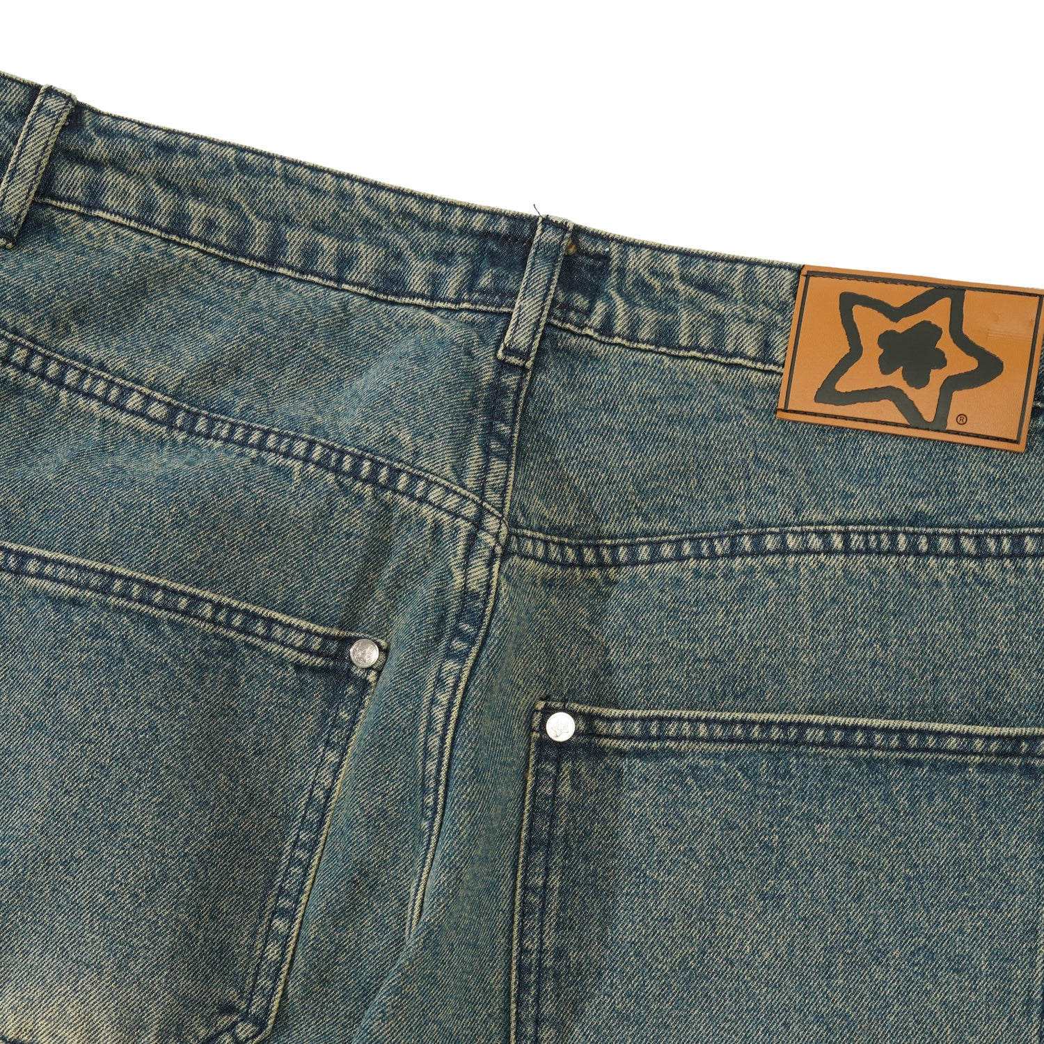 Double Knee Star Jeans, Blue