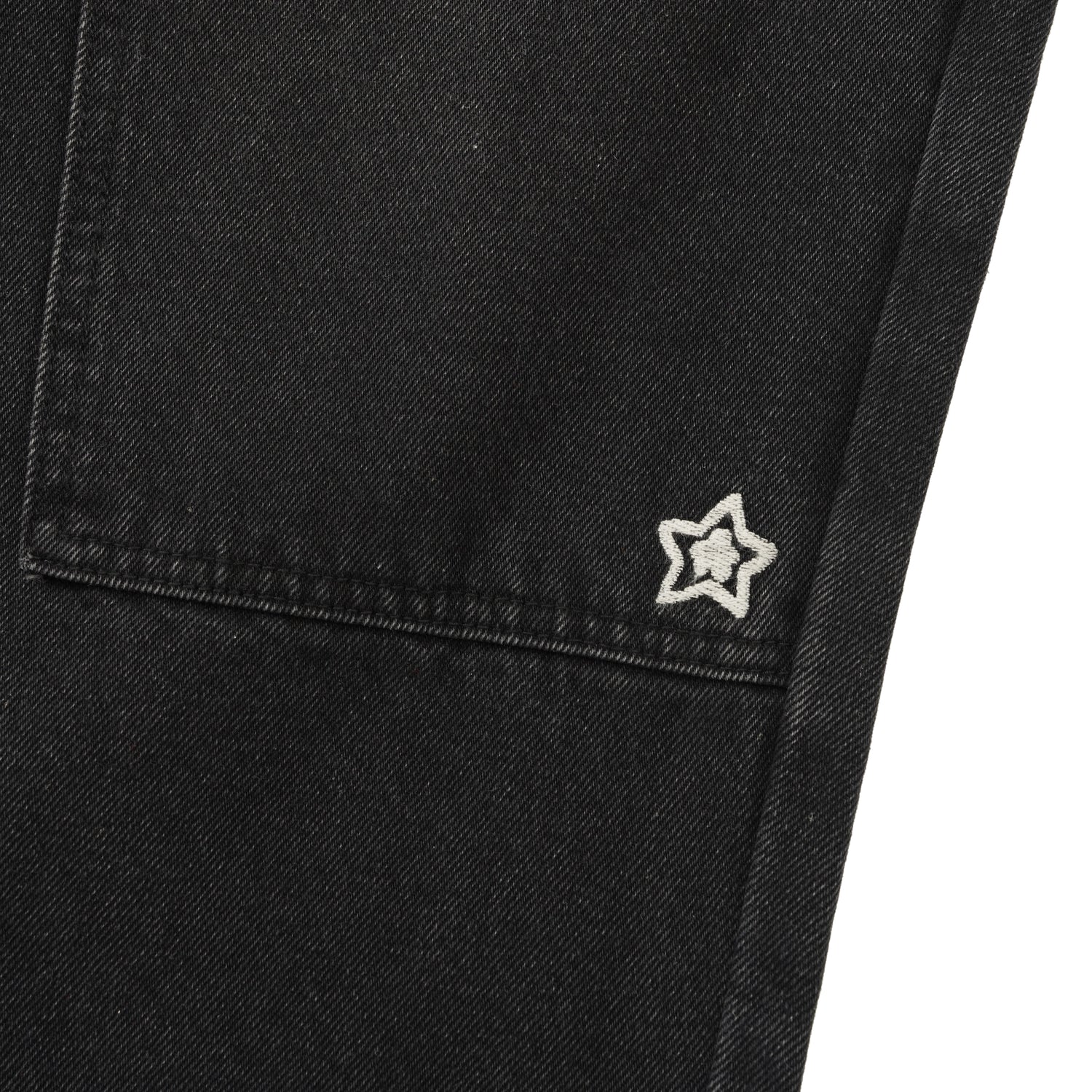 Double Knee Star Jeans, Black