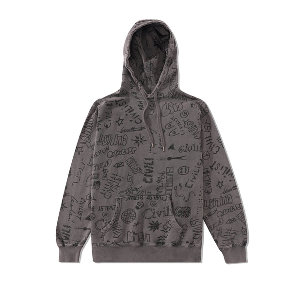 Civilist Team AOP Pullover, Washed Black