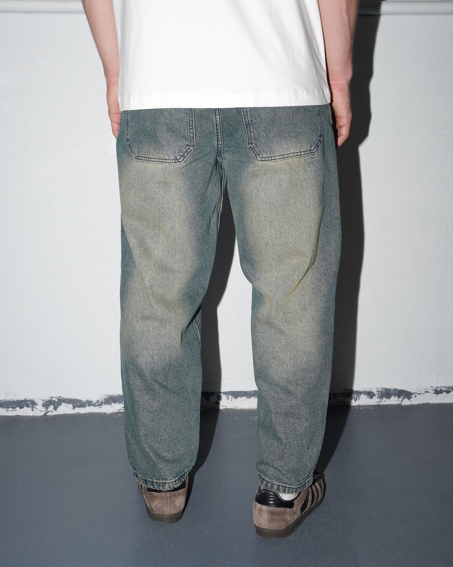 Double Knee Star Jeans, Black