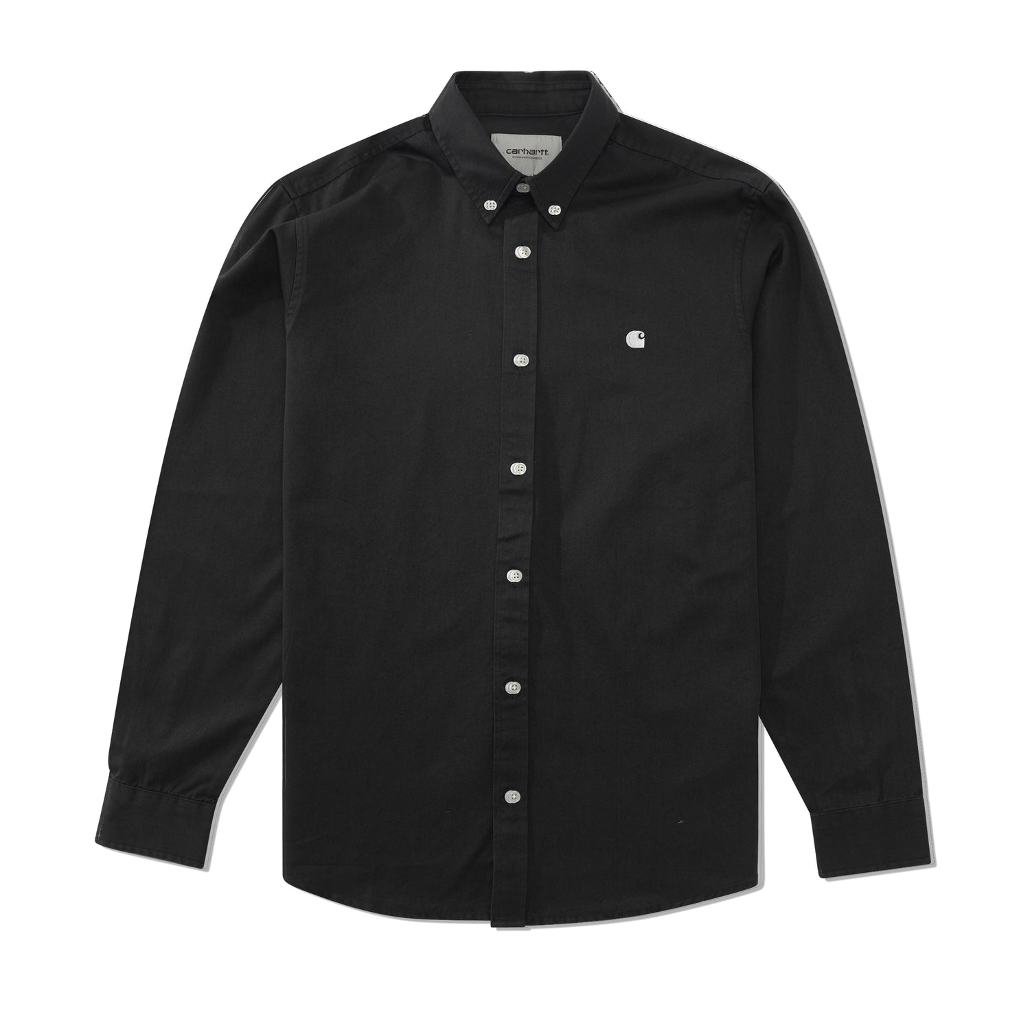 Madison L/S Shirt, Charcoal / White