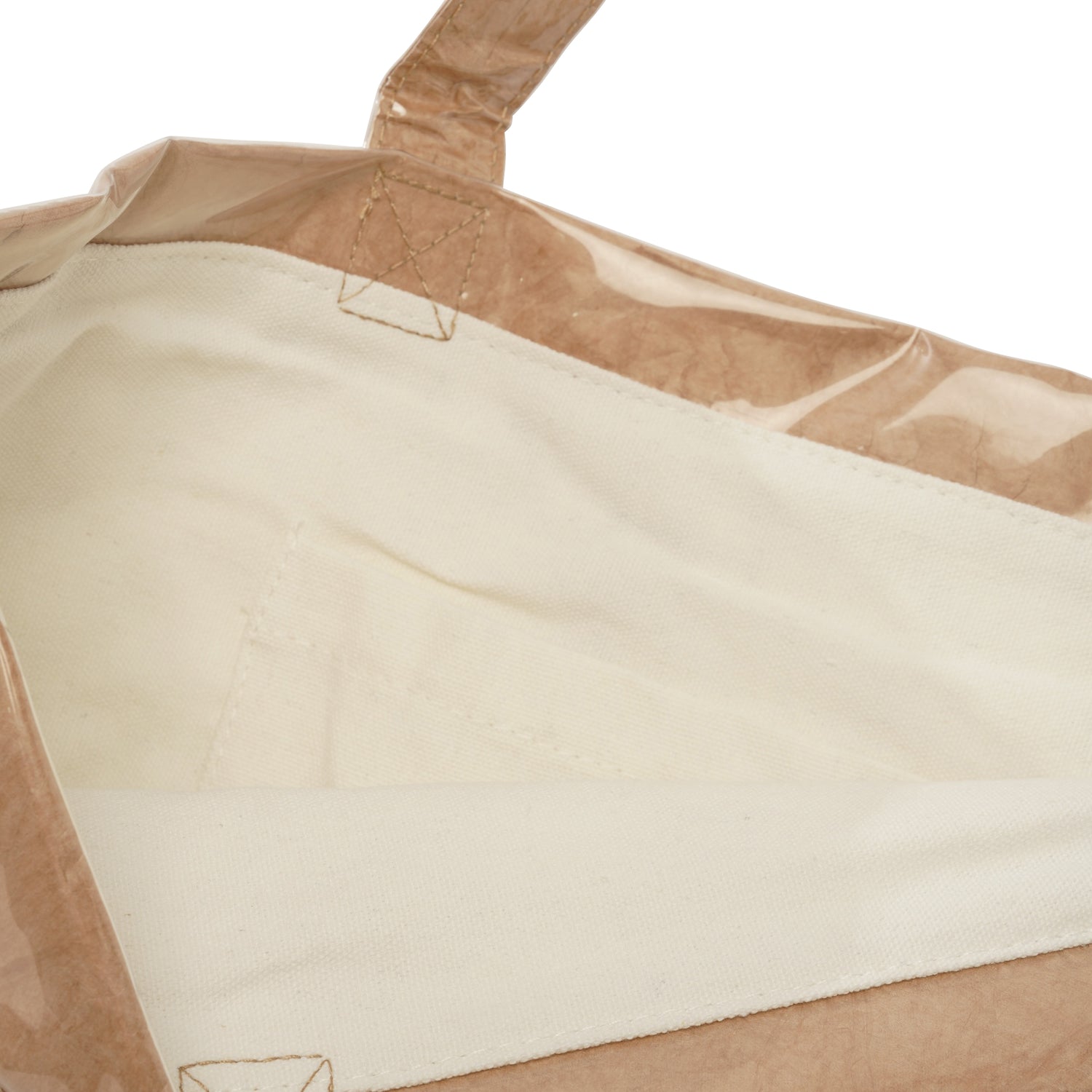 Wordmark PVC Kraft Tote Bag, Natural