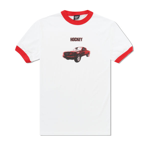 Hockey Red Ranger Ringer Tee, White / Red