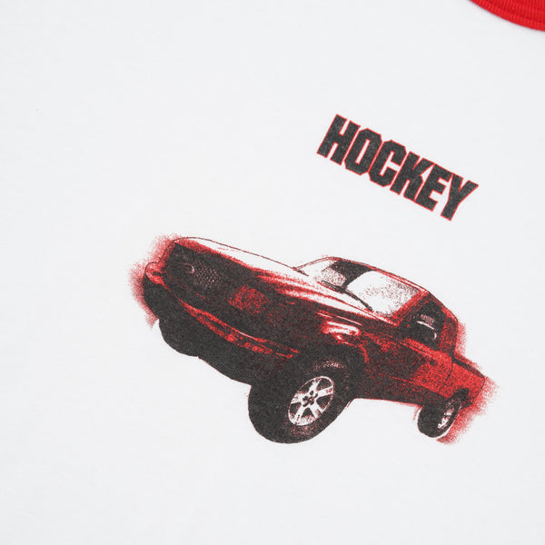 Hockey Red Ranger Ringer Tee, White / Red