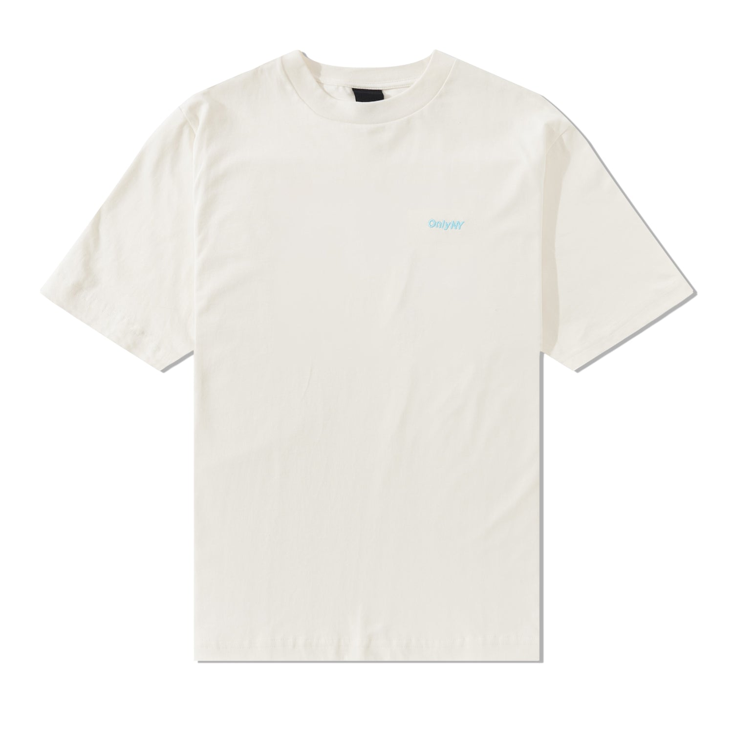 Core Logo Embroidered Tee, Natural / Light Blue