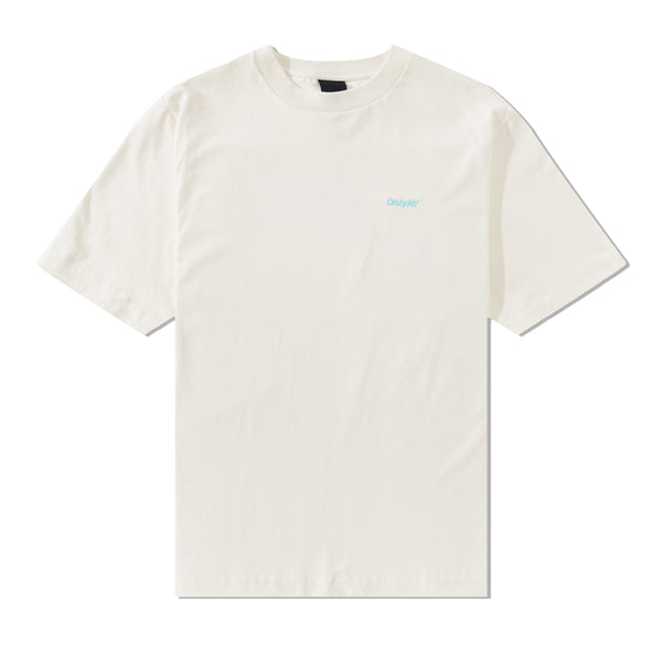 Core Logo Embroidered Tee, Natural / Light Blue – Lo-Fi