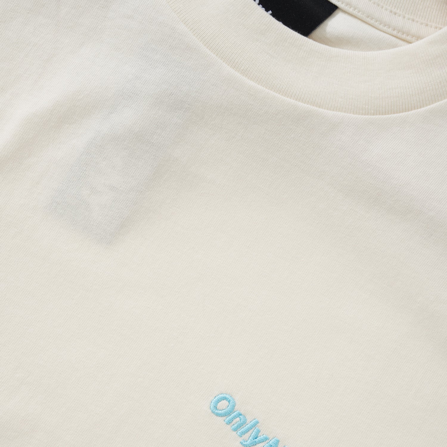 Core Logo Embroidered Tee, Natural / Light Blue