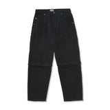 Star Zip Off Jeans, Black