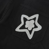Star Zip Off Jeans, Black